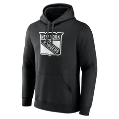 New York Rangers Personalized Name & Number Monochrome Pullover Hoodie - Black | NHL on sale