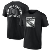 New York Rangers Personalized Name & Number Monochrome T-Shirt - Black | NHL Clearance
