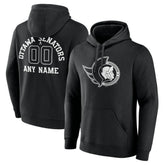 Ottawa Senators Personalized Name & Number Monochrome Pullover Hoodie - Black | NHL Clearance