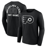 Philadelphia Flyers Personalized Name & Number Monochrome Long Sleeve T-Shirt - Black | NHL near me