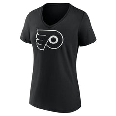 Philadelphia Flyers Women's Personalized Name & Number Monochrome V-Neck T-Shirt - Black | NHL on sale
