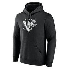 Pittsburgh Penguins Personalized Name & Number Monochrome Pullover Hoodie - Black | NHL Lifestyle