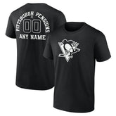 Pittsburgh Penguins Personalized Name & Number Monochrome T-Shirt - Black | NHL Lifestyle