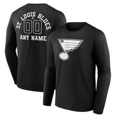 St. Louis Blues Personalized Name & Number Monochrome Long Sleeve T-Shirt - Black | NHL discount