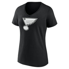 St. Louis Blues Women's Personalized Name & Number Monochrome V-Neck T-Shirt - Black | NHL near me