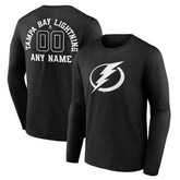 Tampa Bay Lightning Personalized Name & Number Monochrome Long Sleeve T-Shirt - Black | NHL near me