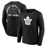 Toronto Maple Leafs Personalized Name & Number Monochrome Long Sleeve T-Shirt - Black | NHL sale