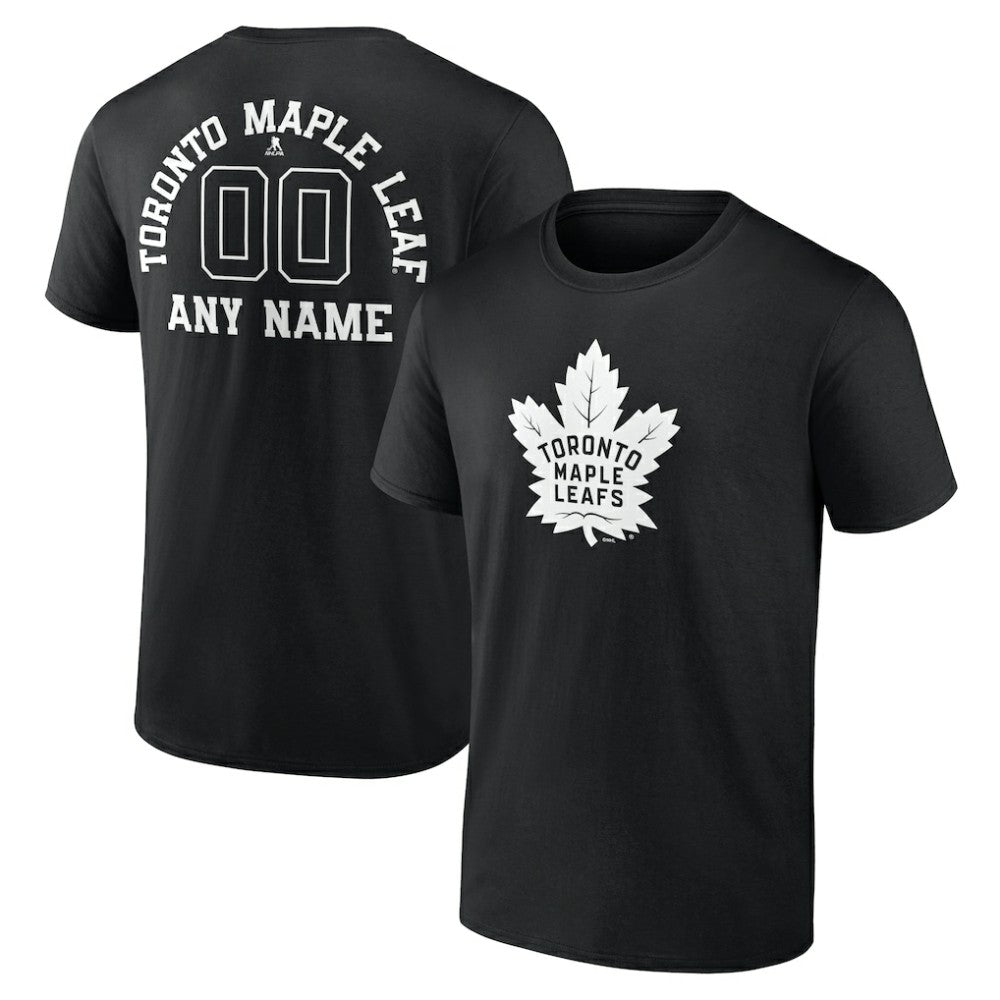 Toronto Maple Leafs Personalized Name & Number Monochrome T-Shirt - Black | NHL discount