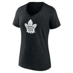 Toronto Maple Leafs Women's Personalized Name & Number Monochrome V-Neck T-Shirt - Black | NHL near me