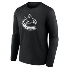 Vancouver Canucks Personalized Name & Number Monochrome Long Sleeve T-Shirt - Black | NHL sale