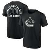 Vancouver Canucks Personalized Name & Number Monochrome T-Shirt - Black | NHL discount