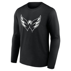 Washington Capitals Personalized Name & Number Monochrome Long Sleeve T-Shirt - Black | NHL Lifestyle