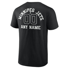 Winnipeg Jets Personalized Name & Number Monochrome T-Shirt - Black | NHL near me