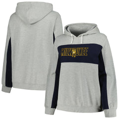 Milwaukee Brewers Profile Women's Plus Size Pullover Jersey Hoodie Outlet