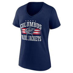 Columbus Blue Jackets Women's Americana Team V-Neck T-Shirt - Navy | NHL sale