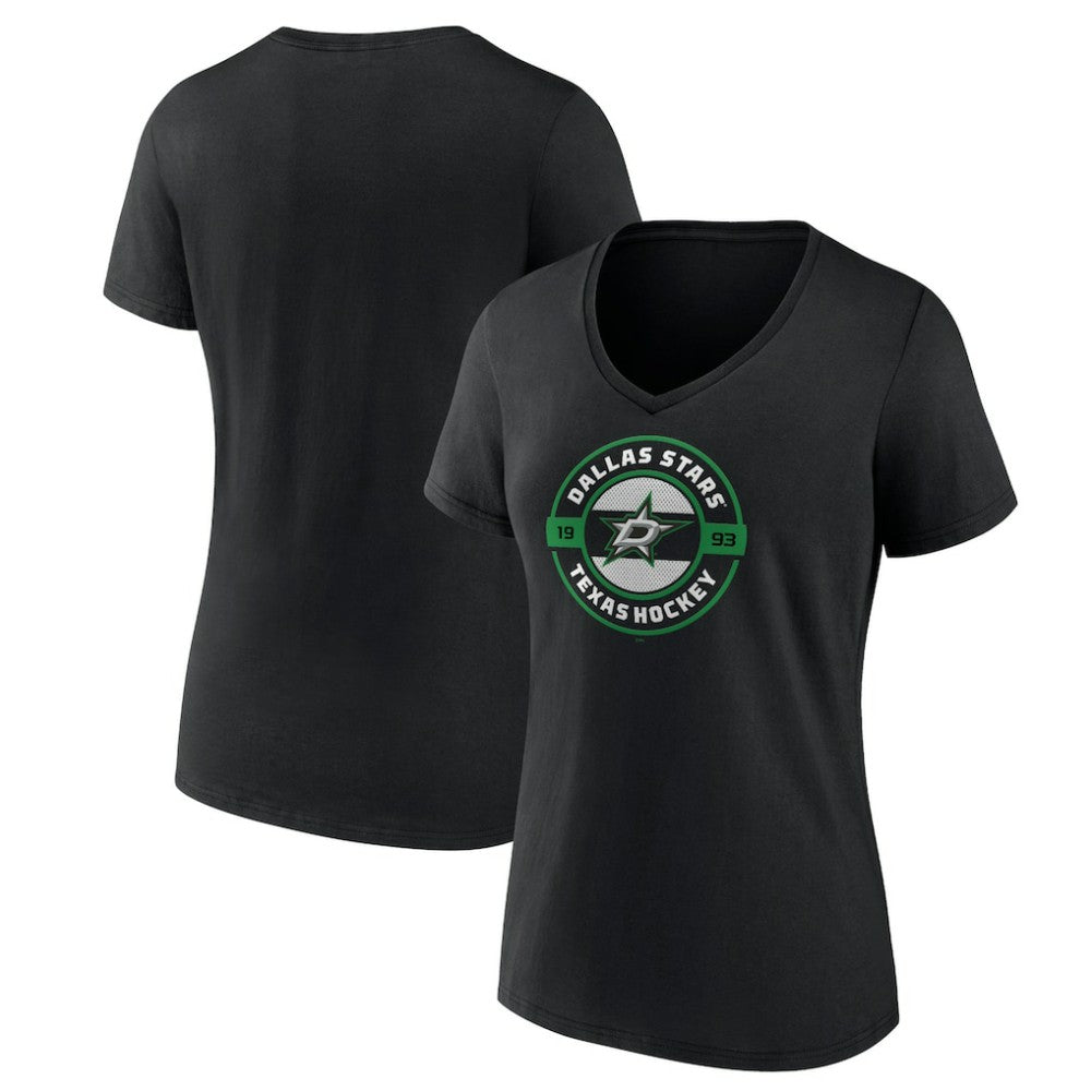 Dallas Stars Women's Native V-Neck T-Shirt - Black | NHL online
