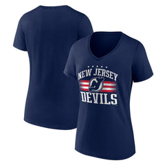New Jersey Devils Women's Americana Team V-Neck T-Shirt - Navy | NHL near me