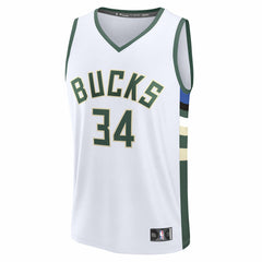 Fanatics Giannis Antetokounmpo Milwaukee Bucks Fast Break Replica Player Jersey Association Edition White