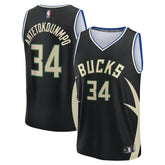 Fanatics Giannis Antetokounmpo Milwaukee Bucks Fast Break Replica Player Jersey Statement Edition Black