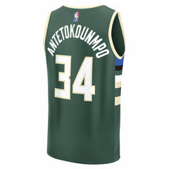 Fanatics Giannis Antetokounmpo Milwaukee Bucks Youth Fast Break Replica Player Jersey Icon Edition Hunter Green