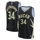 Fanatics Giannis Antetokounmpo Milwaukee Bucks Youth Fast Break Replica Player Jersey Statement Edition Black