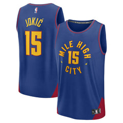 Fanatics Nikola Jokic Denver Nuggets Youth Fast Break Replica Player Jersey Statement Editi- Blue