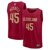 Fanatics Donovan Mitchell Cleveland Cavaliers Youth Fast Break Replica Player Jersey Icon Editi- Wine