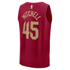 Fanatics Donovan Mitchell Cleveland Cavaliers Youth Fast Break Replica Player Jersey Icon Editi- Wine