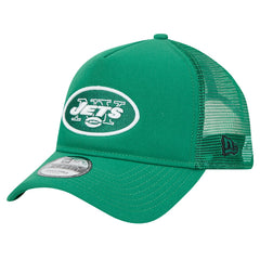 New York Jets New Era 9FORTY A-Frame Trucker Adjustable Hat - Green - NFL