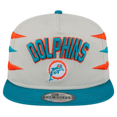 Miami Dolphins New Era Athletic Golfer Snapback Hat - Stone/Aqua - NFL