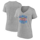 Los Angeles Chargers Women's Americana Team V-Neck T-Shirt - Gray - NFL