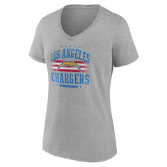 Los Angeles Chargers Women's Americana Team V-Neck T-Shirt - Gray - NFL