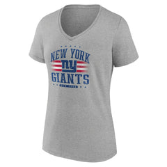 New York Giants Women's Americana Team V-Neck T-Shirt - Gray - NFL
