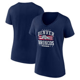 Denver Broncos Women's Americana Team V-Neck T-Shirt - Navy - NFL