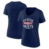New Orleans Saints Women's Americana Team V-Neck T-Shirt - Navy - NFL