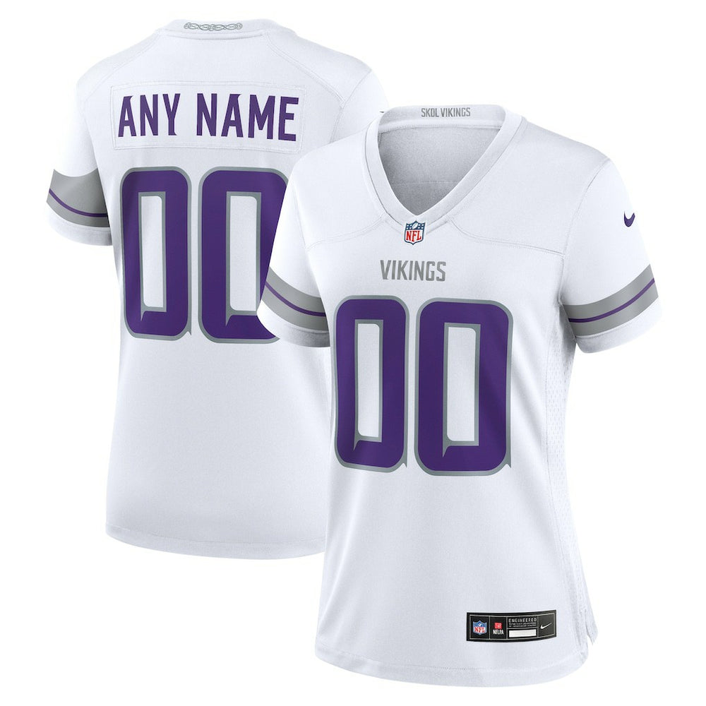 Minnesota Vikings Women's Alternate Custom Game Jersey - White - Nike
