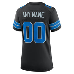 Detroit Lions Women's Alternate Custom Game Jersey - Black - Nike