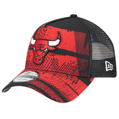 New Era Chicago Bulls Tip Off A-Frame Trucker 9FORTY Adjustable Hat Black/Red