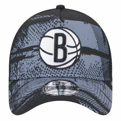 New Era Brooklyn Nets Tip Off A-Frame Trucker 9FORTY Adjustable Hat Black/Charcoal