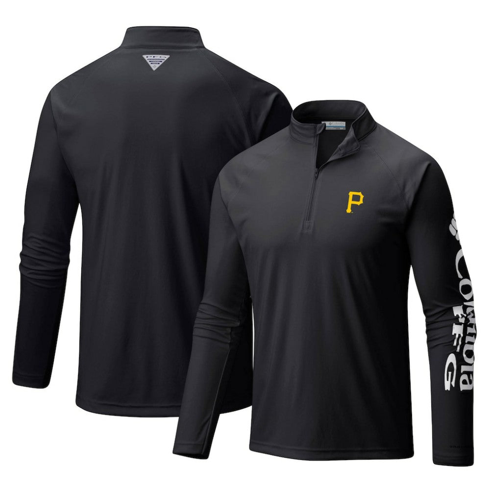 Pittsburgh Pirates Columbia Terminal Tackle Omni-Shade Raglan Quarter-Zip Pullover Top Discount