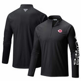 Cincinnati Reds Columbia Terminal Tackle Omni-Shade Raglan Quarter-Zip Pullover Top Online