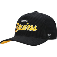 Boston Bruins '47 Crosstown Corduroy Hitch Adjustable Hat - Black | 47 brand on sale