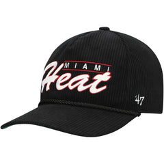 47 brand Miami Heat '47 Double Header Sidepatch Cord Hitch Adjustable Hat Black