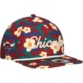New Era Chicago Bulls Vacation Floral Golfer Snapback Hat Crimson