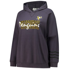 Pittsburgh Penguins Fanatics Women's Plus Size Lightweight Fleece Raglan Pullover Hoodie - Charcoal | Fanatics online