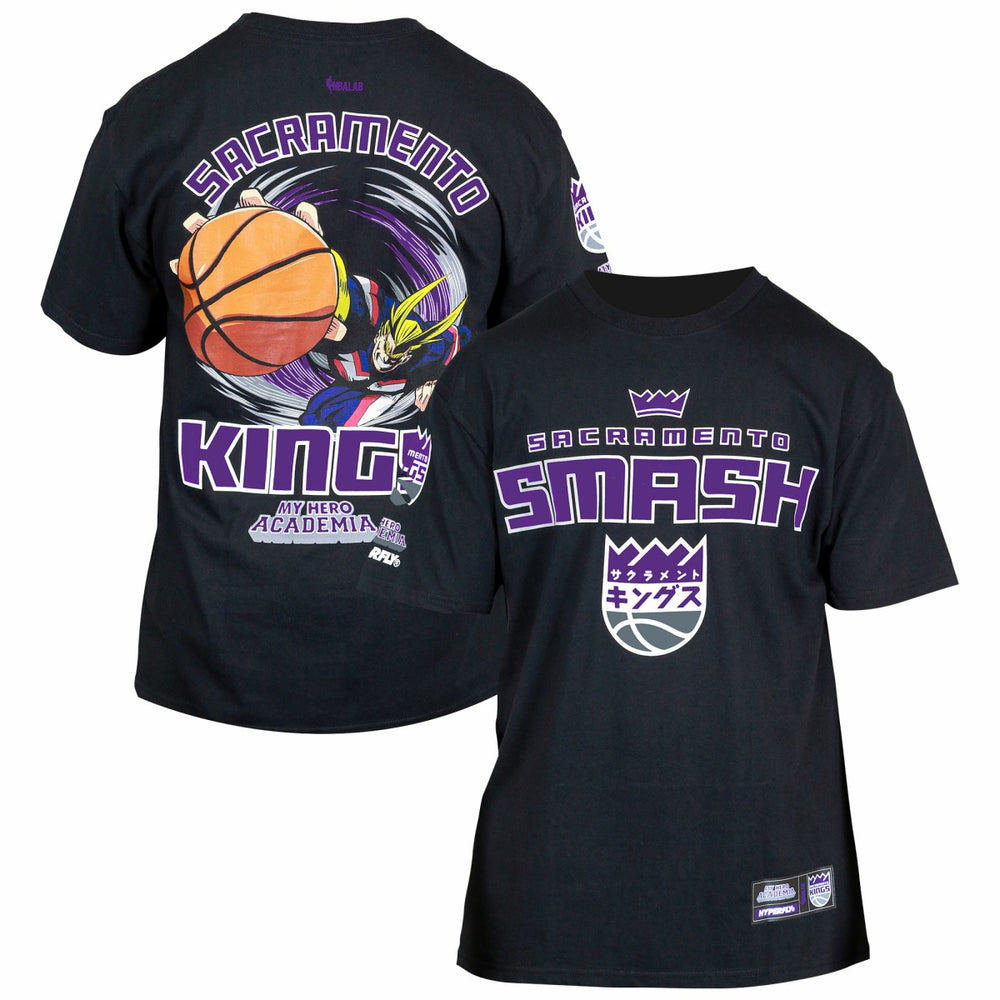 Sacramento Kings Hyperfly Unisex NBA x My Hero Academia All Might Smash T-Shirt Black