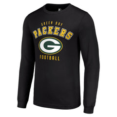 Green Bay Packers Starter Long Sleeve T-Shirt - Black - NFL