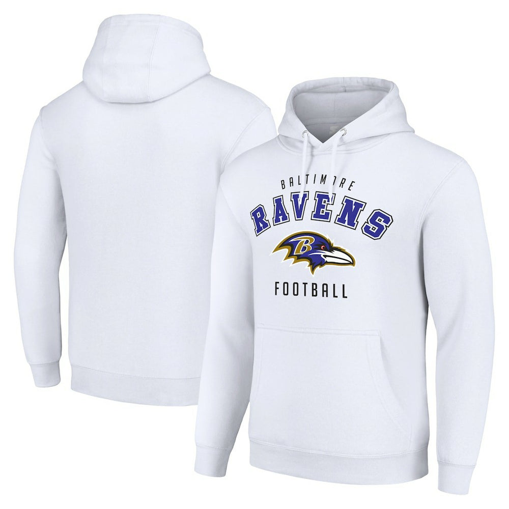 Baltimore Ravens Starter Unisex Logo Pullover Hoodie - White - NFL