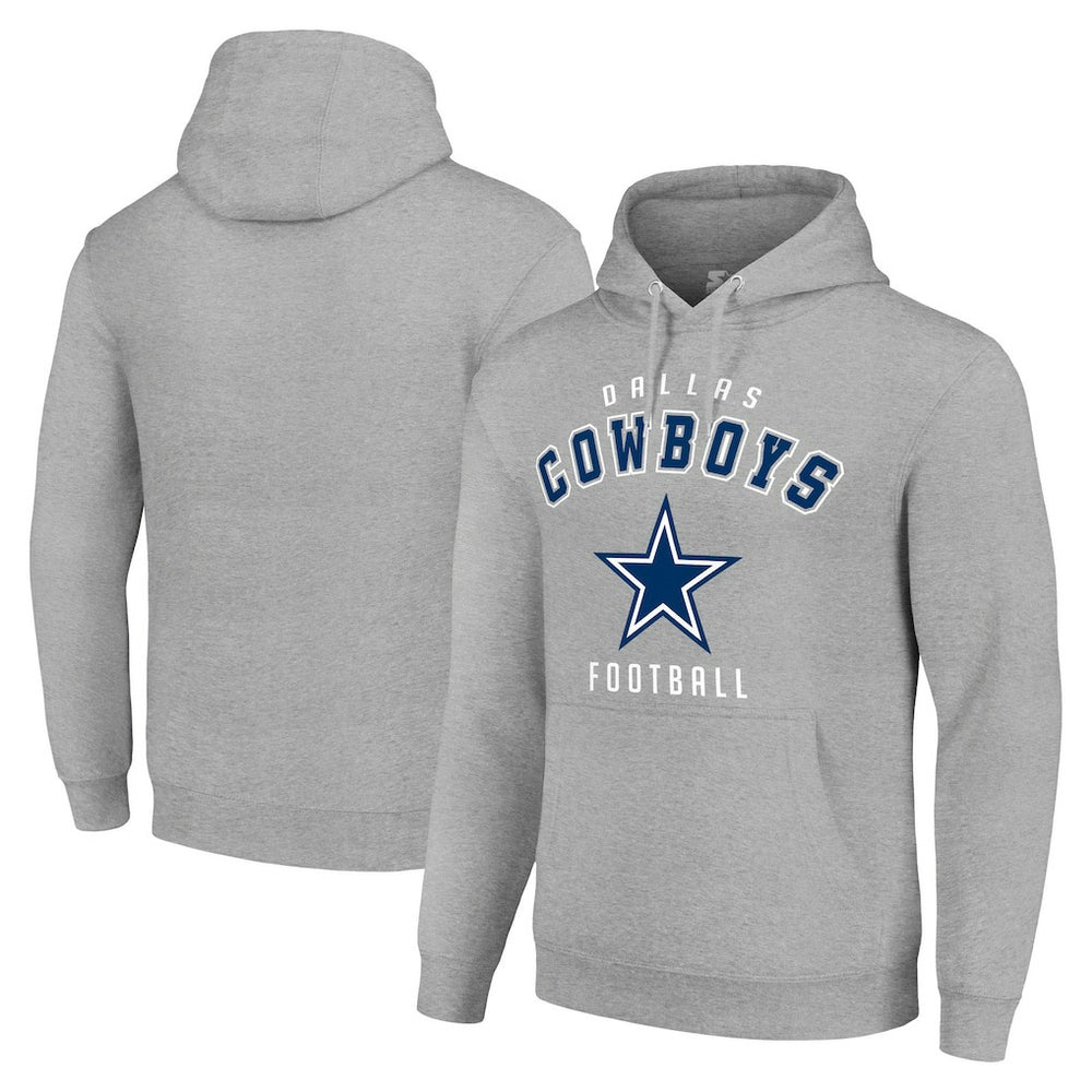 Dallas Cowboys Starter Unisex Logo Pullover Hoodie - Heather Gray - NFL