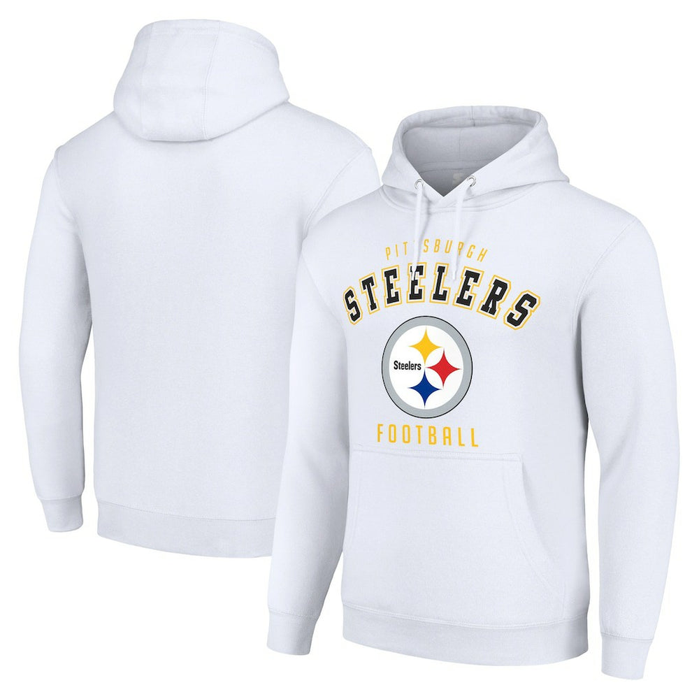 Pittsburgh Steelers Starter Unisex Logo Pullover Hoodie - White - NFL